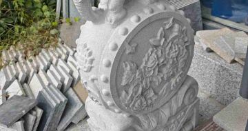 十堰芝麻白抱鼓石 庭院抱鼓石