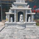 十堰芝麻白中国黑石材套墓 花岗岩墓碑
