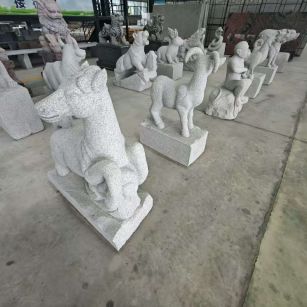 十堰芝麻白雕刻 十二生肖 异形雕刻