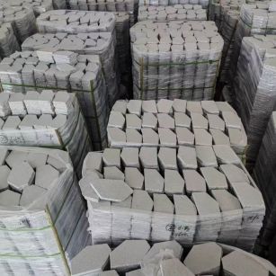 十堰芝麻白石材冰裂纹，碎拼。