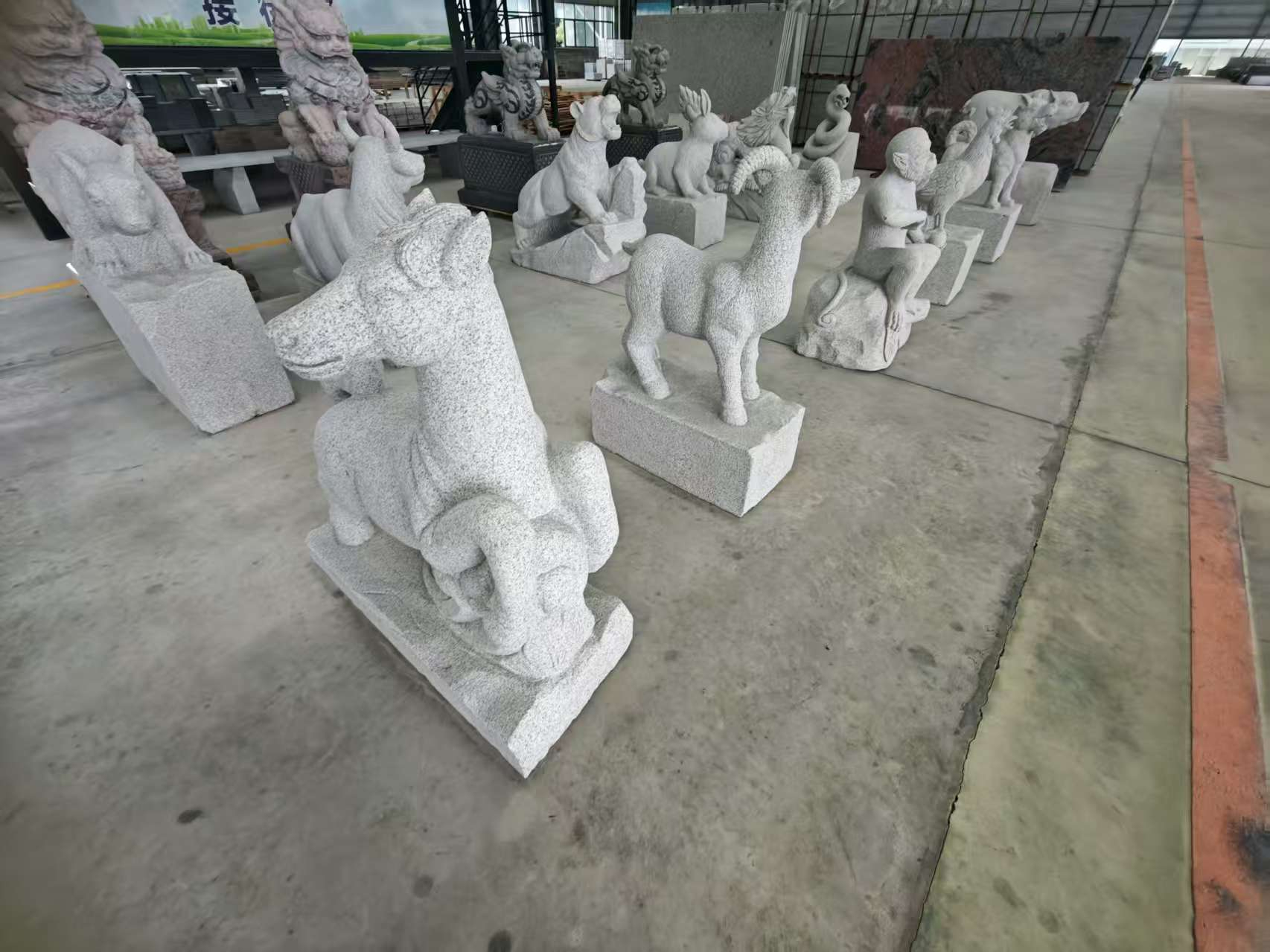 十堰芝麻白雕刻 十二生肖 异形雕刻