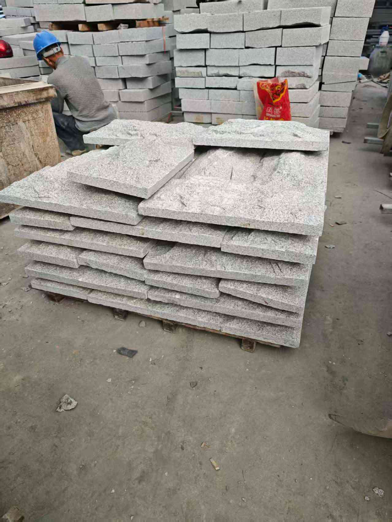 十堰芝麻白蘑菇石，自然面