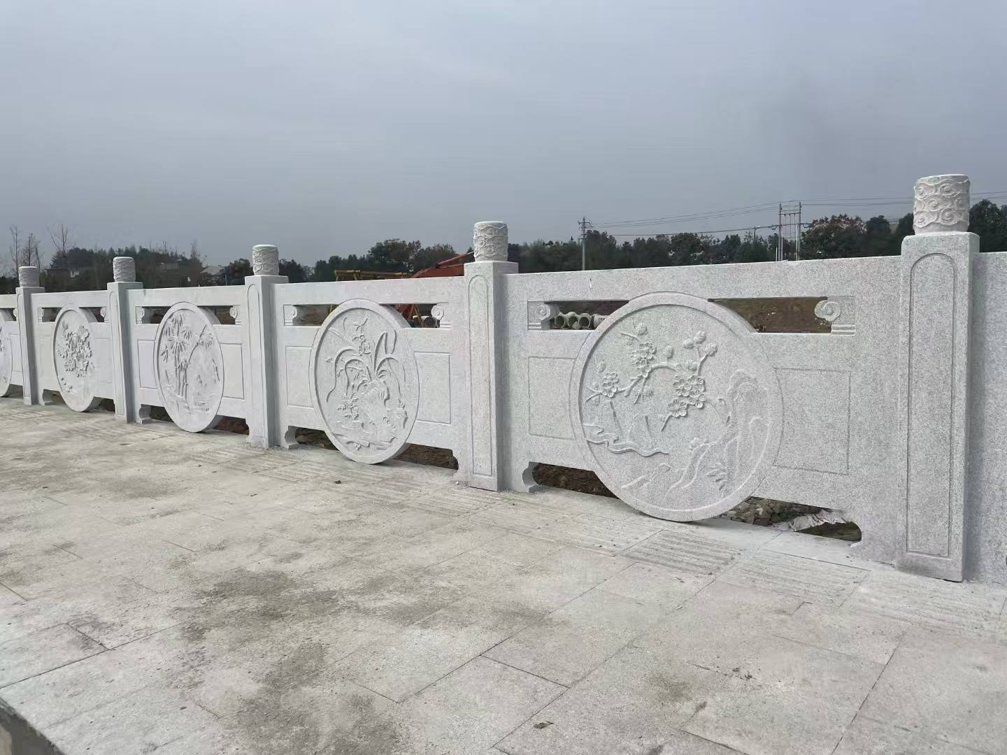 十堰芝麻白河道栏杆 石材栏杆